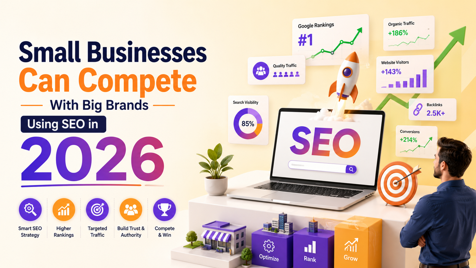 Small Businesses Can Compete With Big Brands Using SEO in 2026